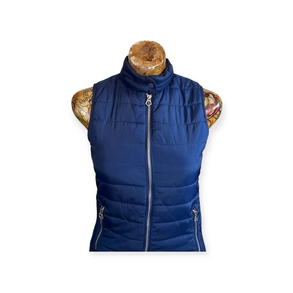 Atmosphere vest top zip front blue sleeveless Sz 2 XS - Picture 2 of 9